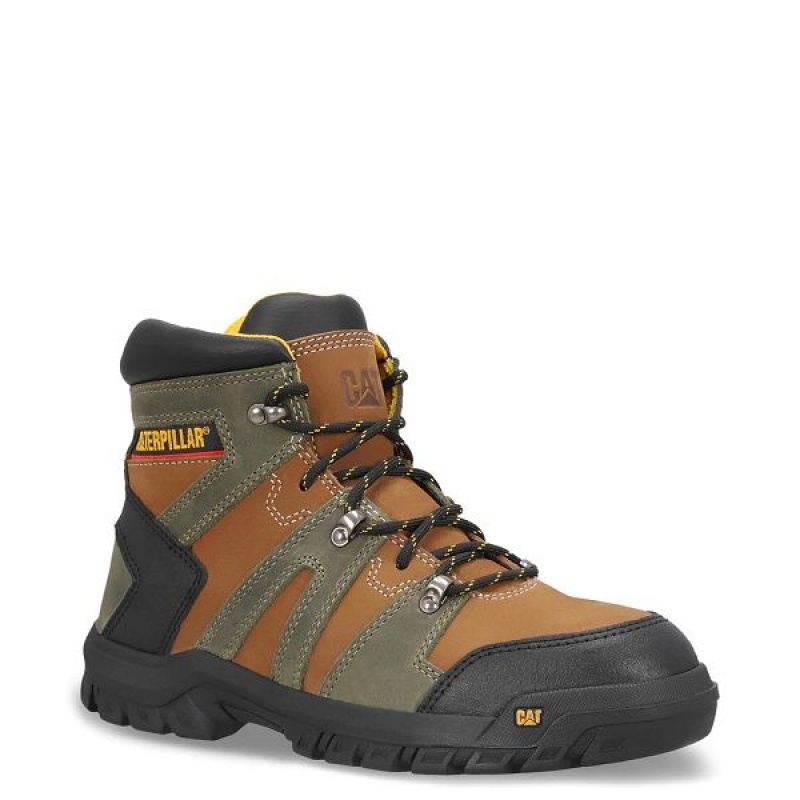 Men's Caterpillar Threshold HKR ST M4M Industrial Work Boots Brown | 420836-HCG