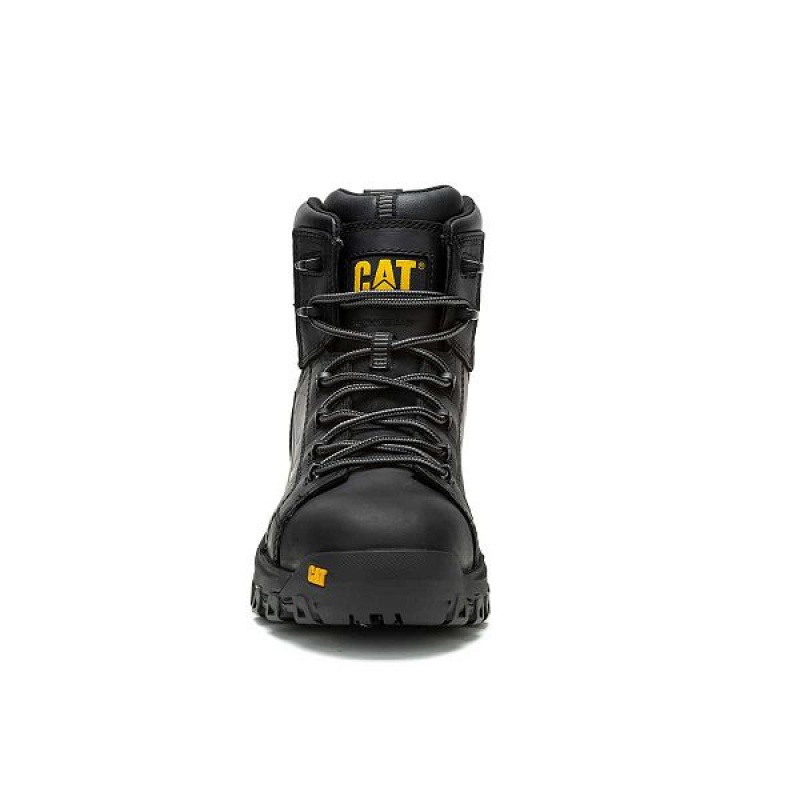 Men's Caterpillar Threshold Rebound Waterproof Composite Toe Work Boots Black | 530418-JNV