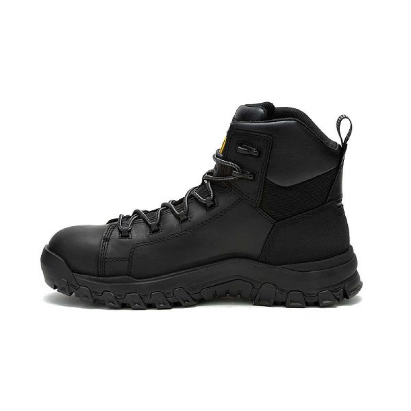 Men's Caterpillar Threshold Rebound Waterproof Composite Toe Work Boots Black | 530418-JNV