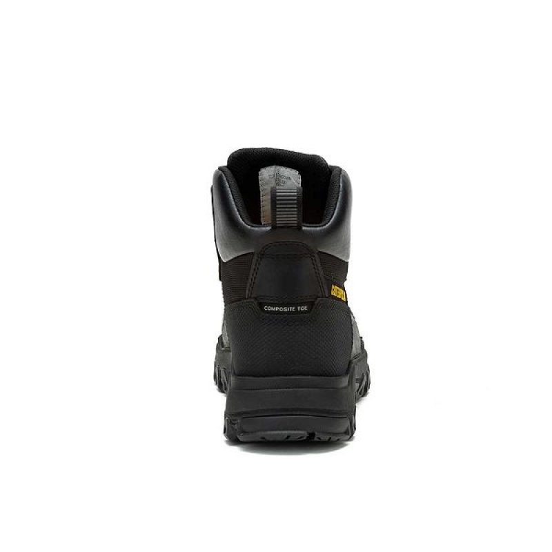 Men's Caterpillar Threshold Rebound Waterproof Composite Toe Work Boots Black | 530418-JNV