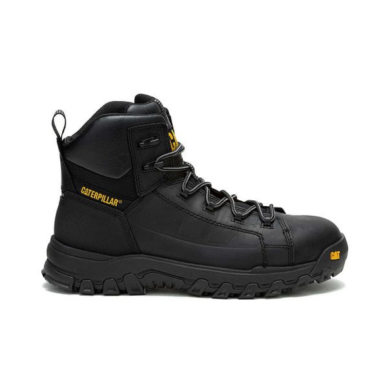 Men\'s Caterpillar Threshold Rebound Waterproof Composite Toe Work Boots Black | 530418-JNV