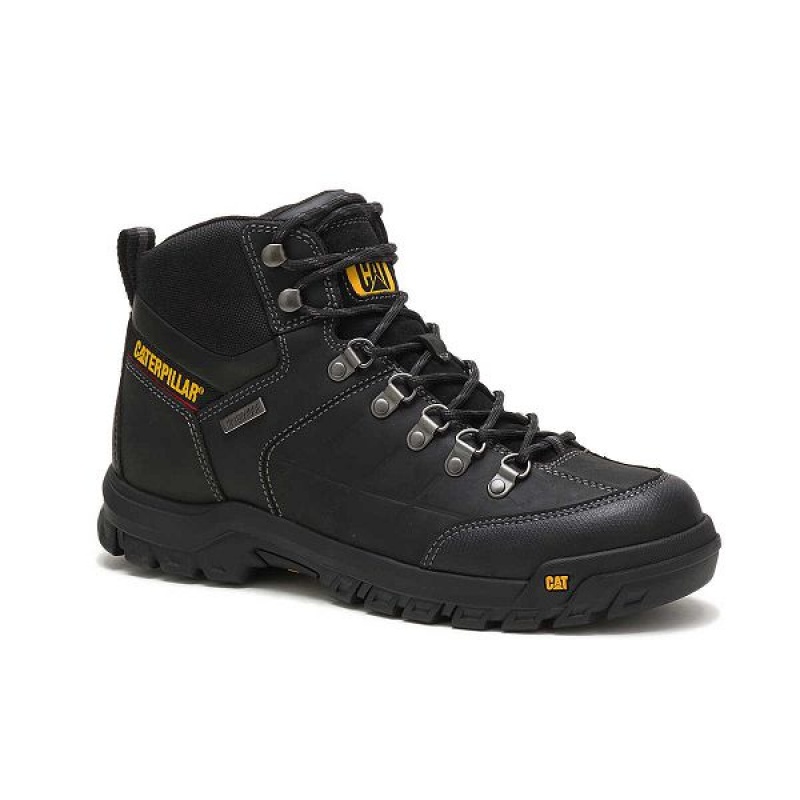 Men's Caterpillar Threshold Waterproof Work Boots Black | 305926-ODJ