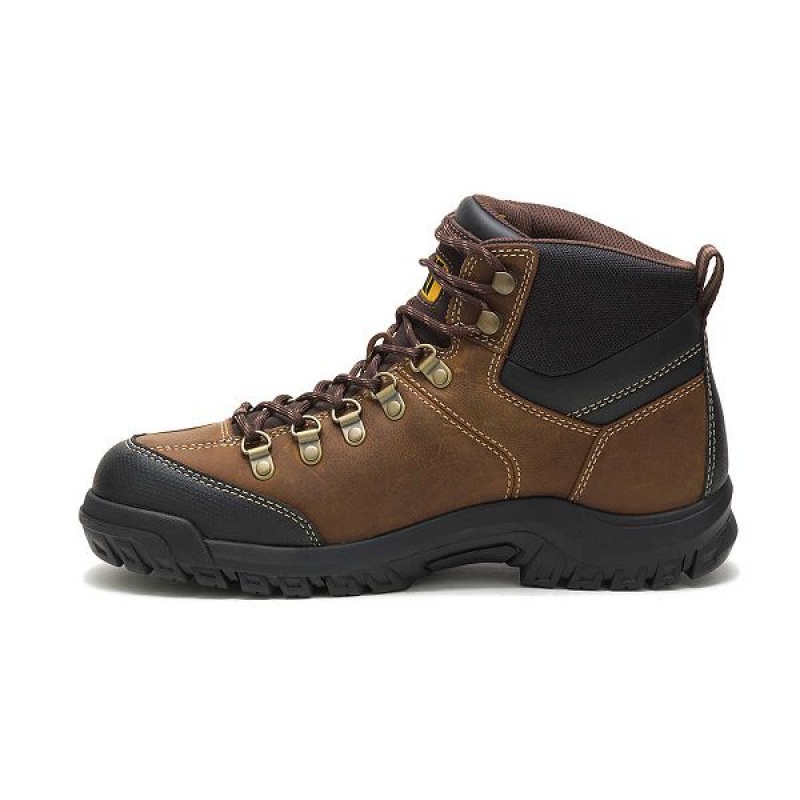 Men's Caterpillar Threshold Waterproof Work Boots Brown | 149253-YKT