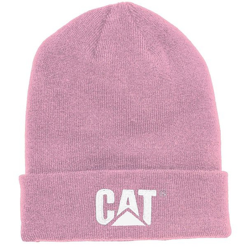 Men\'s Caterpillar Trademark Cuff Beanie Pink | 396420-IXF