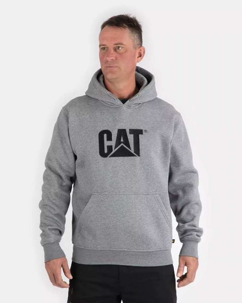 Men\'s Caterpillar Trademark Hoodie Grey | 382064-WOY