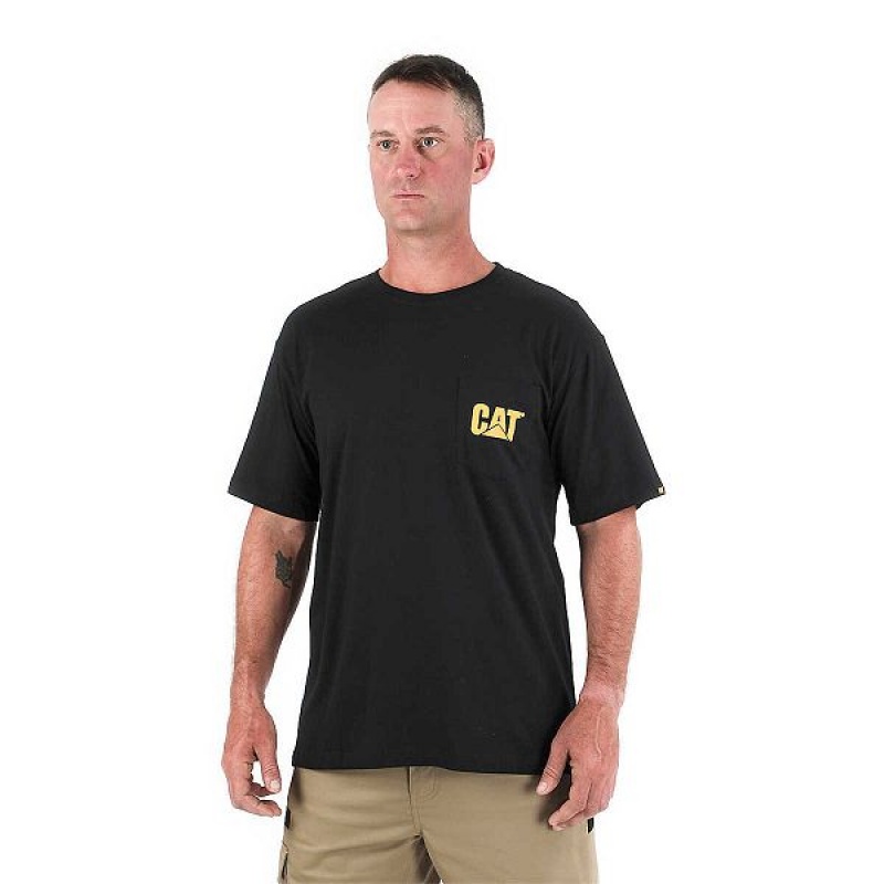 Men's Caterpillar Trademark Pocket Tee T-Shirt Red | 627984-KOE