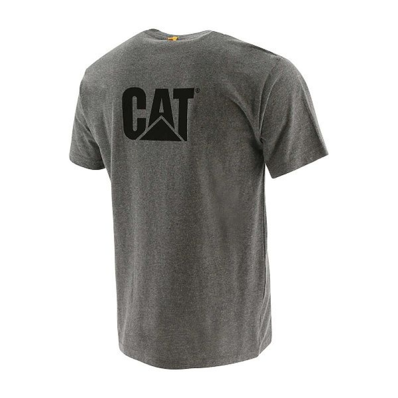 Men's Caterpillar Trademark Tee T-Shirt Dark / Grey | 264198-MRG