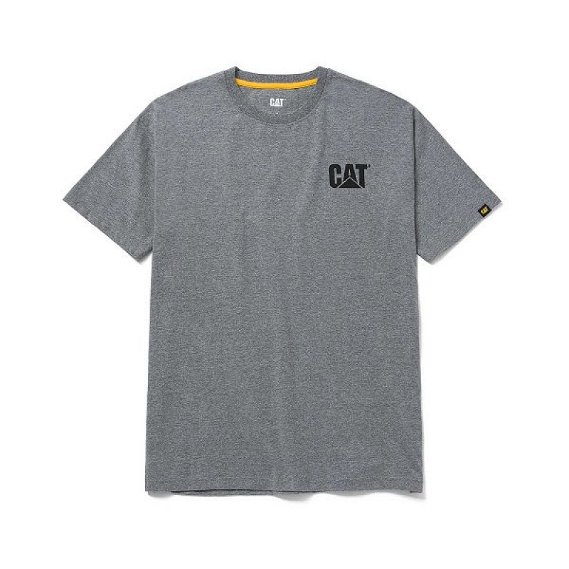 Men's Caterpillar Trademark Tee T-Shirt Dark / Grey | 264198-MRG