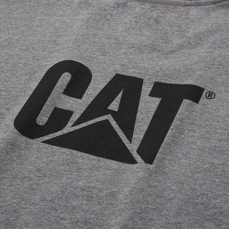 Men's Caterpillar Trademark Tee T-Shirt Dark / Grey | 264198-MRG