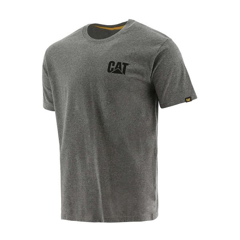 Men\'s Caterpillar Trademark Tee T-Shirt Dark / Grey | 264198-MRG