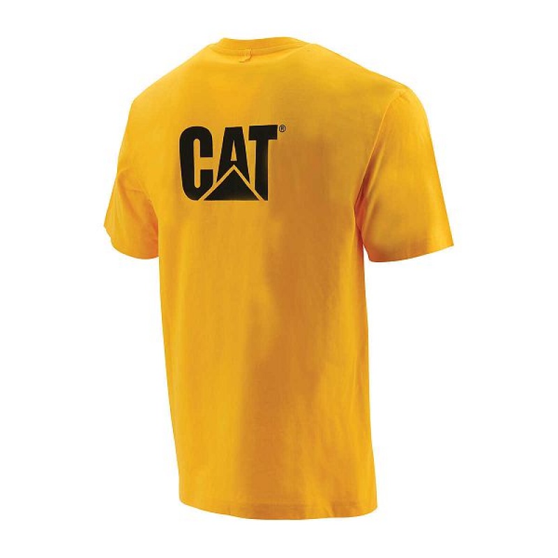 Men's Caterpillar Trademark Tee T-Shirt Yellow | 172865-CNJ