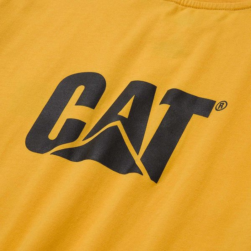 Men's Caterpillar Trademark Tee T-Shirt Yellow | 172865-CNJ