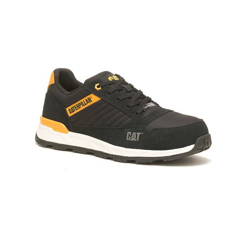 Men's Caterpillar Venward Composite Toe Work Shoes Black / Yellow | 195267-HQZ