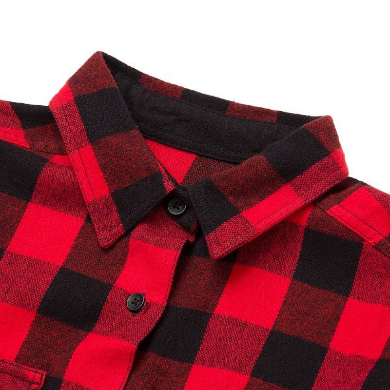 Women's Caterpillar Buffalo Check Heavyweight Shirts Red | 618430-YKD