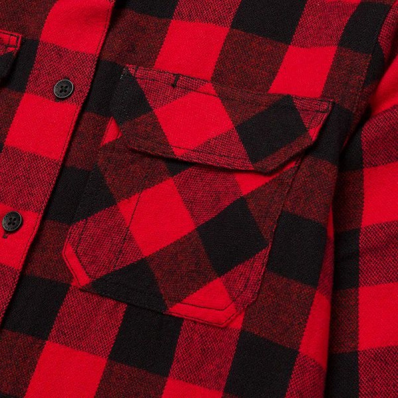 Women's Caterpillar Buffalo Check Heavyweight Shirts Red | 618430-YKD