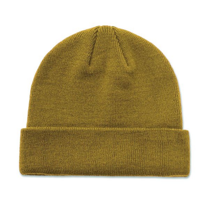 Women's Caterpillar Foundation Knit Hats Yellow | 972438-DIS