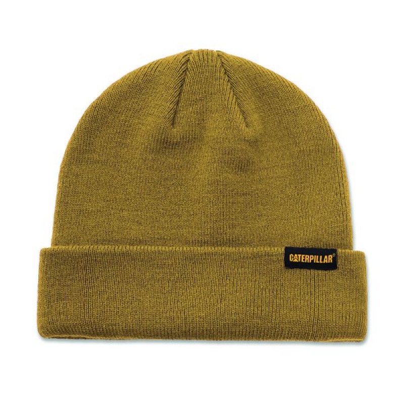 Women\'s Caterpillar Foundation Knit Hats Yellow | 972438-DIS