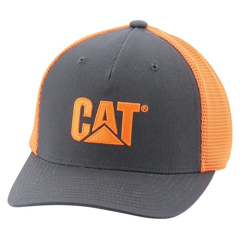 Women\'s Caterpillar Hi-Vis Mesh Caps Orange | 762190-GAH