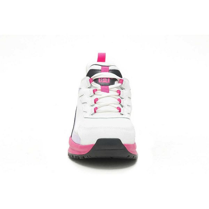 Women's Caterpillar Streamline Runner Carbon Composite Toe Work Shoes White / Black | 451326-PWG