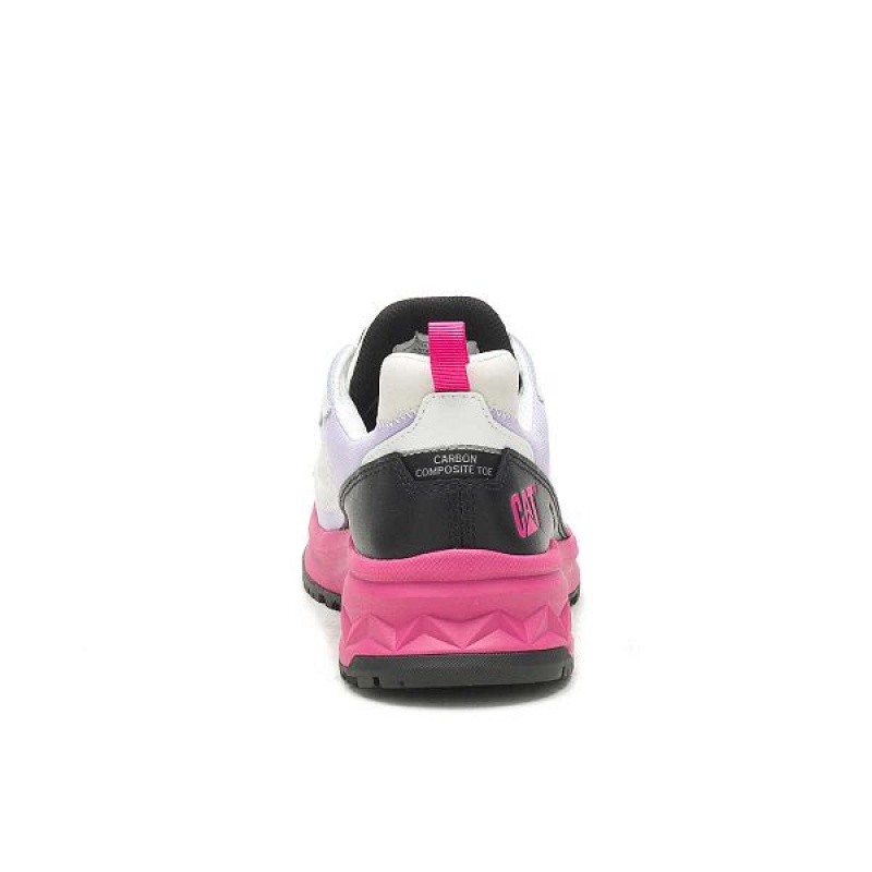 Women's Caterpillar Streamline Runner Carbon Composite Toe Work Shoes White / Black | 451326-PWG