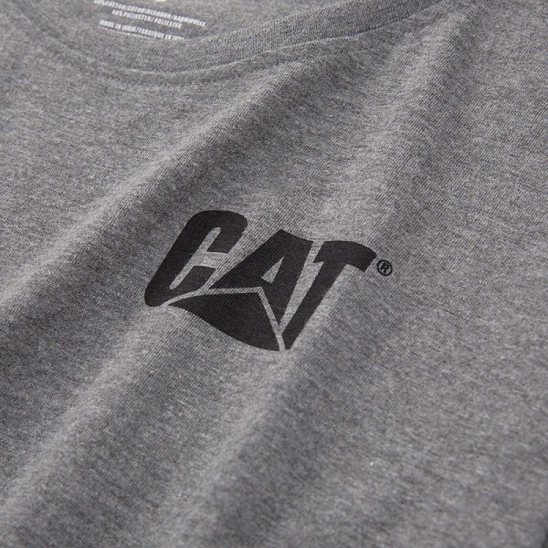 Women's Caterpillar Trademark Tee T-Shirt Grey | 217543-SJT