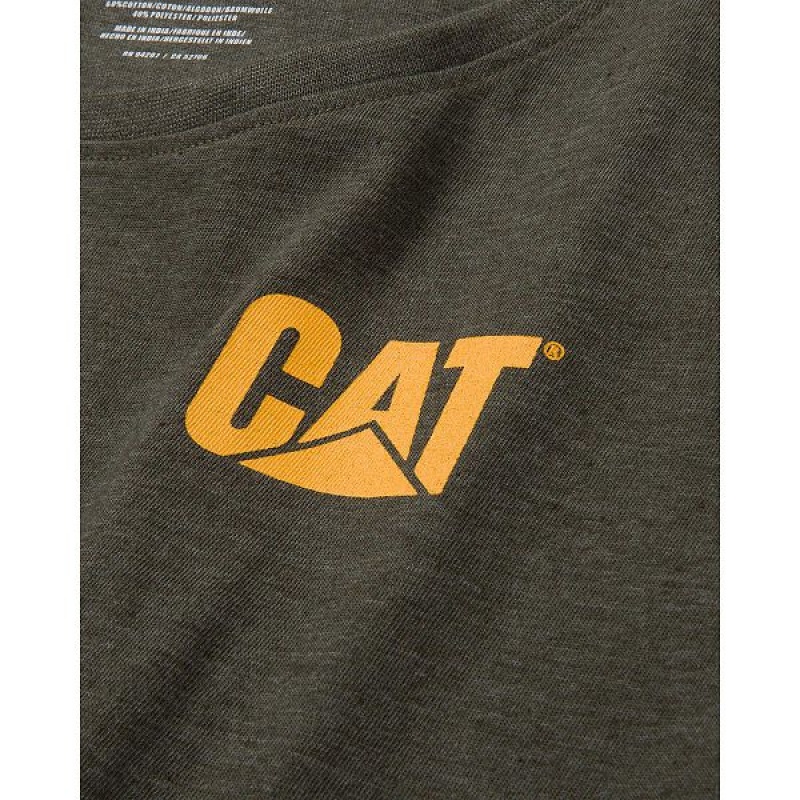 Women's Caterpillar Trademark Tee T-Shirt Olive | 914078-HPV